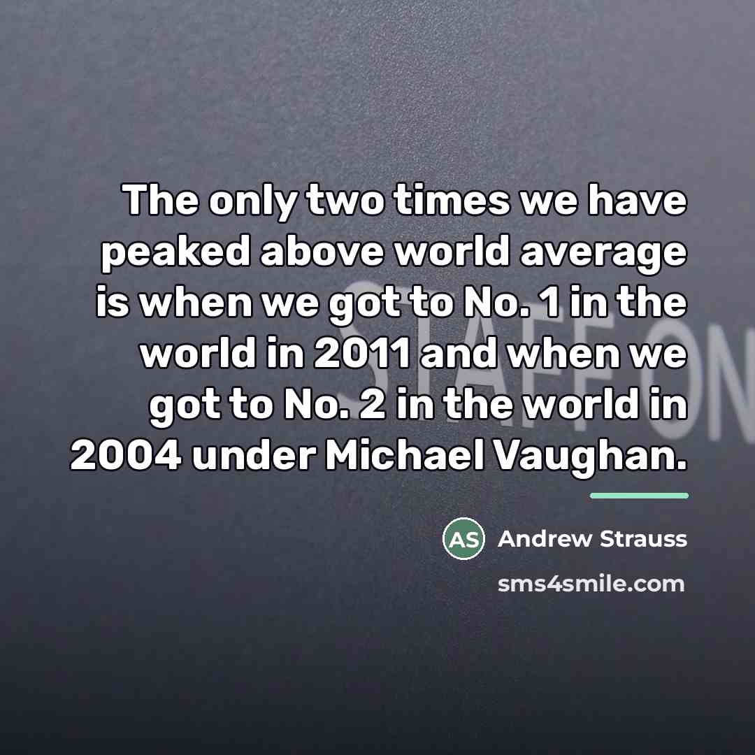 “The only two times we have peaked above world average…” quote by Andrew Strauss