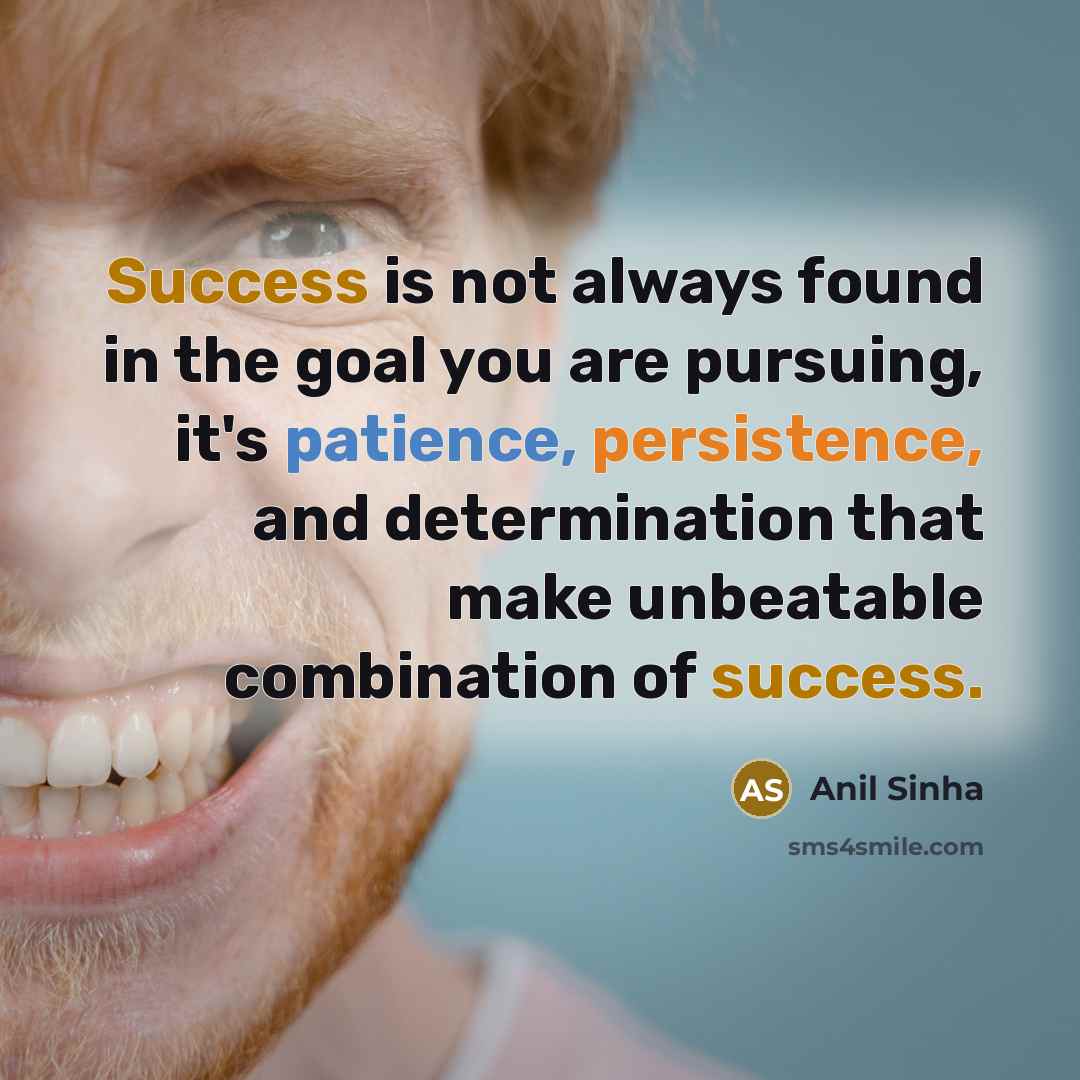 “Success is not always found in the goal you are…” quote by Anil Sinha