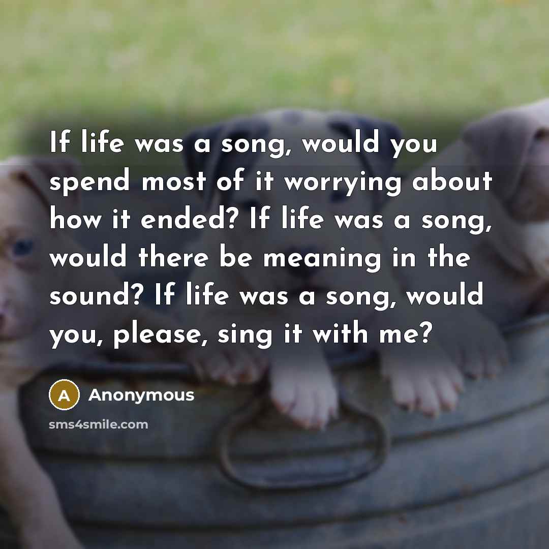 “If life was a song, would you spend most of…” quote by Anonymous