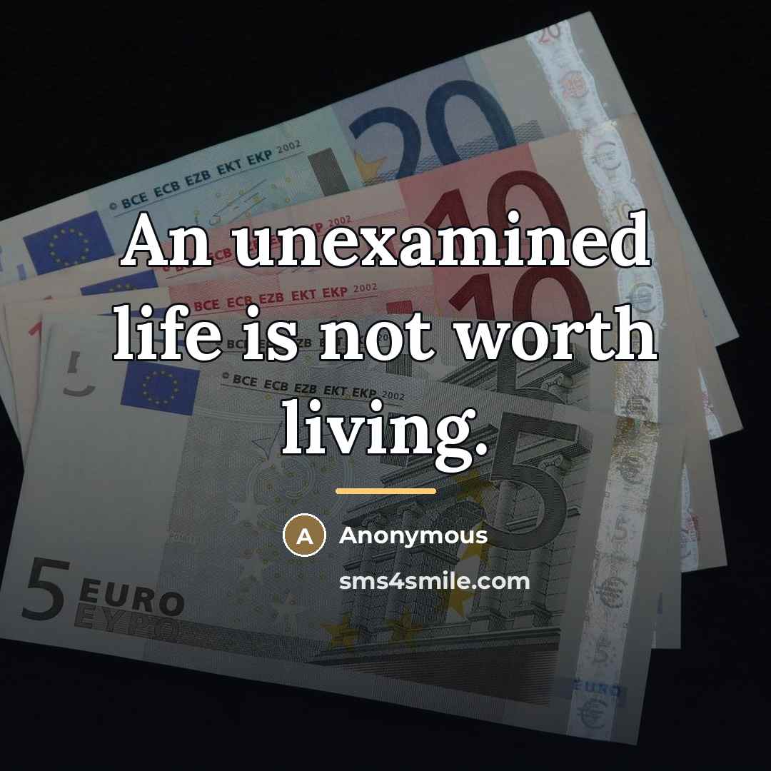 “An unexamined life is not worth living.…” quote by Anonymous