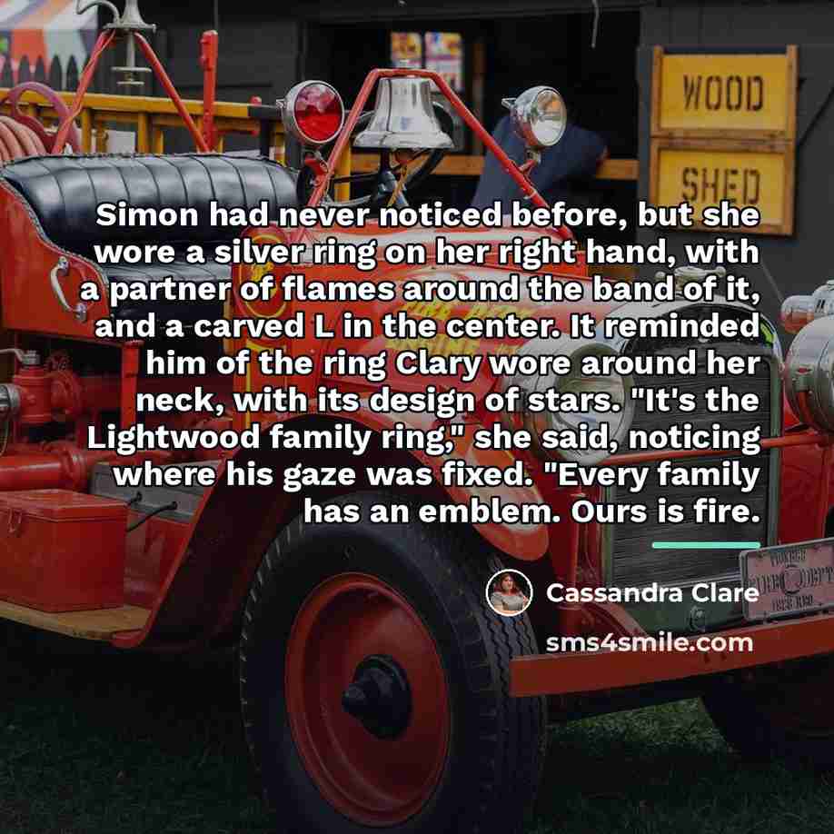 “Simon had never noticed before, but she wore a silver…” quote by Cassandra Clare