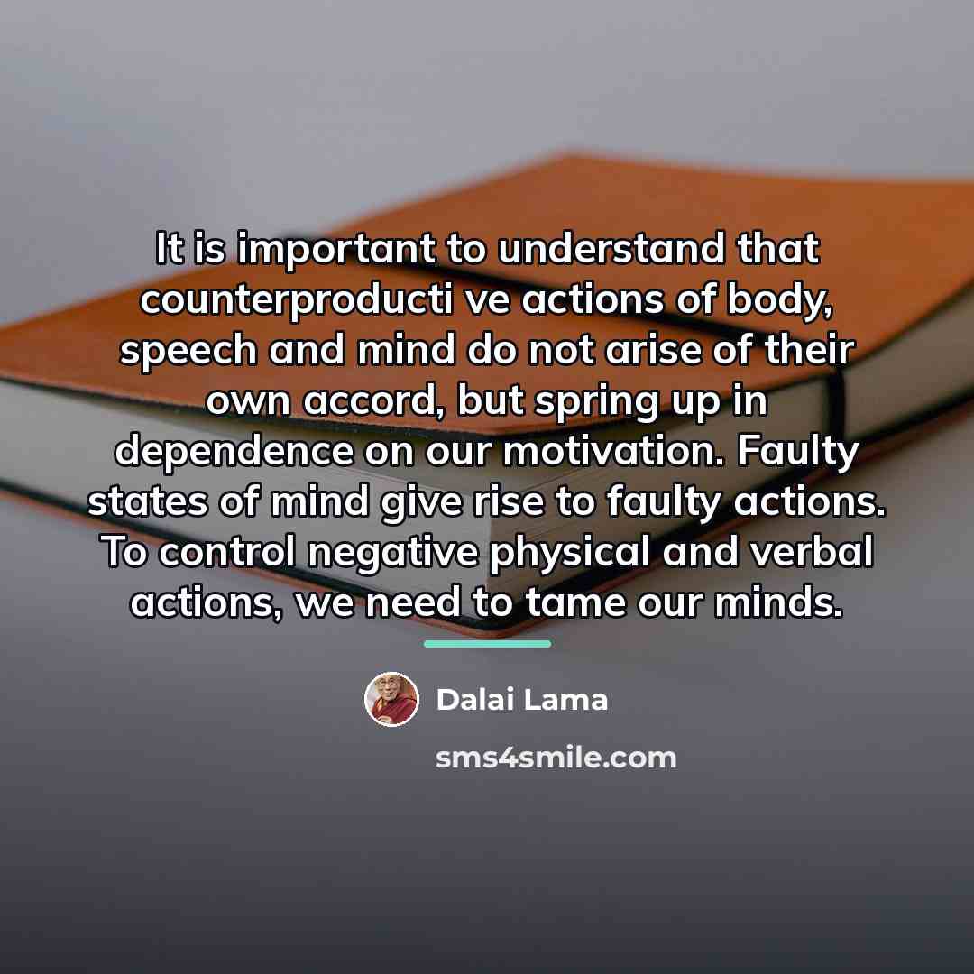“It is important to understand that counterproducti ve actions of…” quote by Dalai Lama