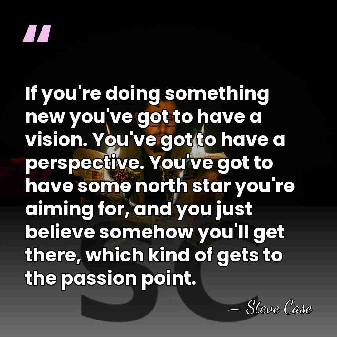 If you're doing something new you've got to have a vision. You've&hellip; - Steve Case