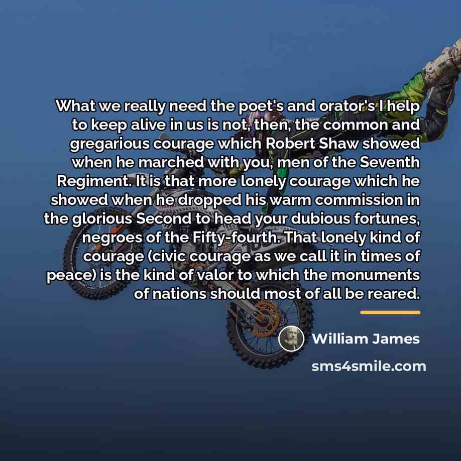 “What we really need the poet's and orator's I help…” quote by William James