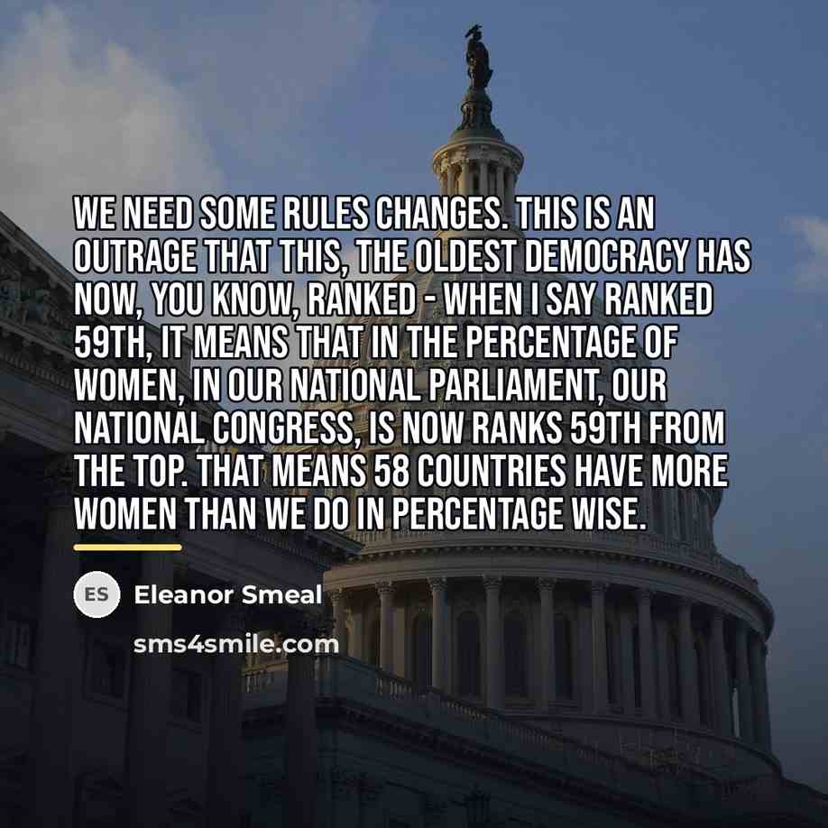“We need some rules changes. This is an outrage that…” quote by Eleanor Smeal