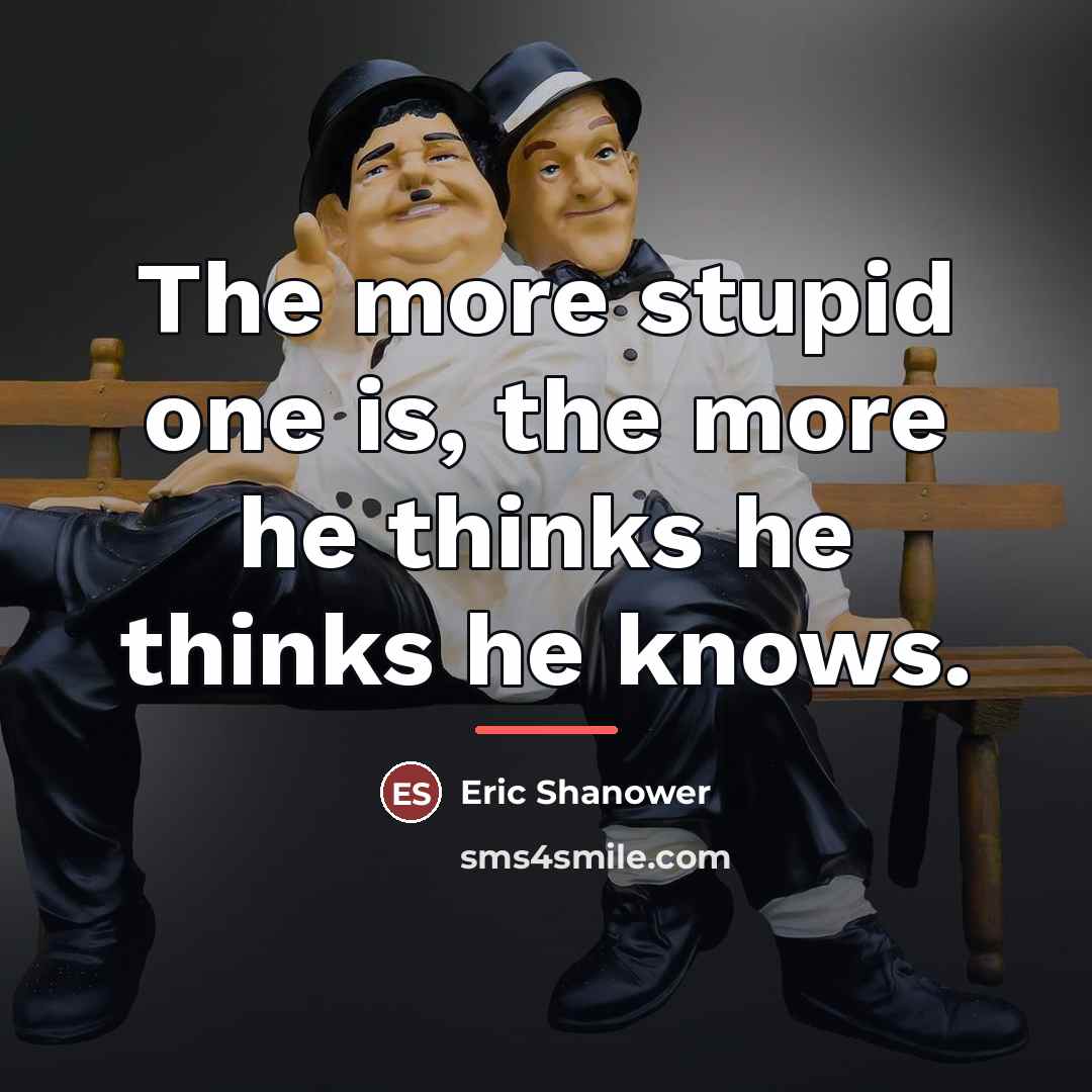 “The more stupid one is, the more he thinks he…” quote by Eric Shanower