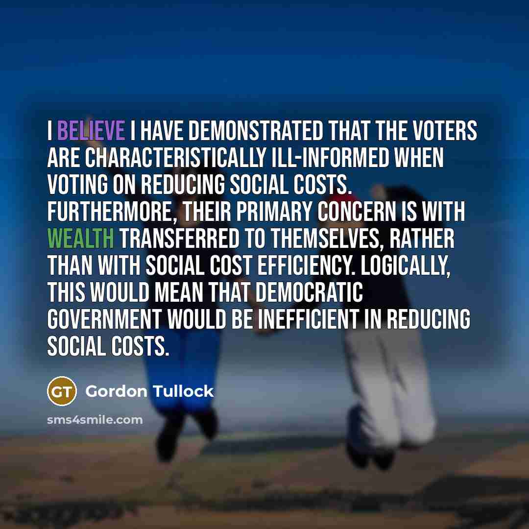 “I believe I have demonstrated that the voters are characteristically…” quote by Gordon Tullock