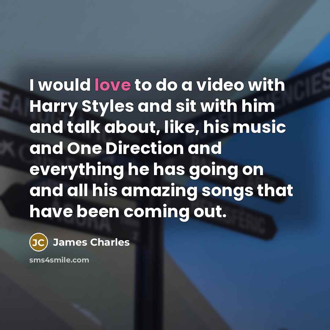 “I would love to do a video with Harry Styles…” quote by James Charles