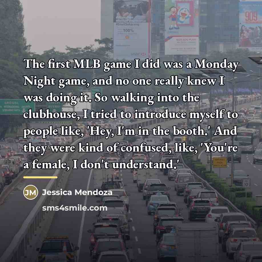 “The first MLB game I did was a Monday Night…” quote by Jessica Mendoza