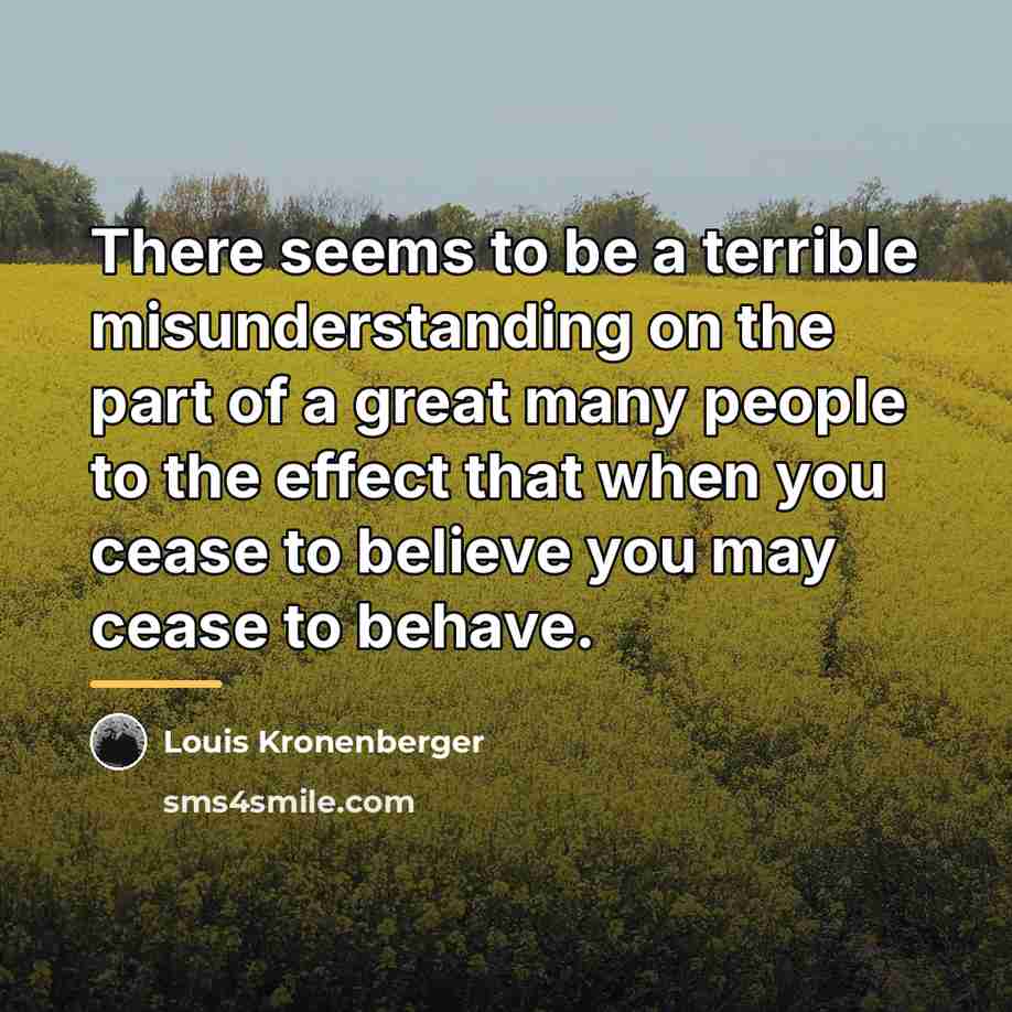 “There seems to be a terrible misunderstanding on the part…” quote by Louis Kronenberger