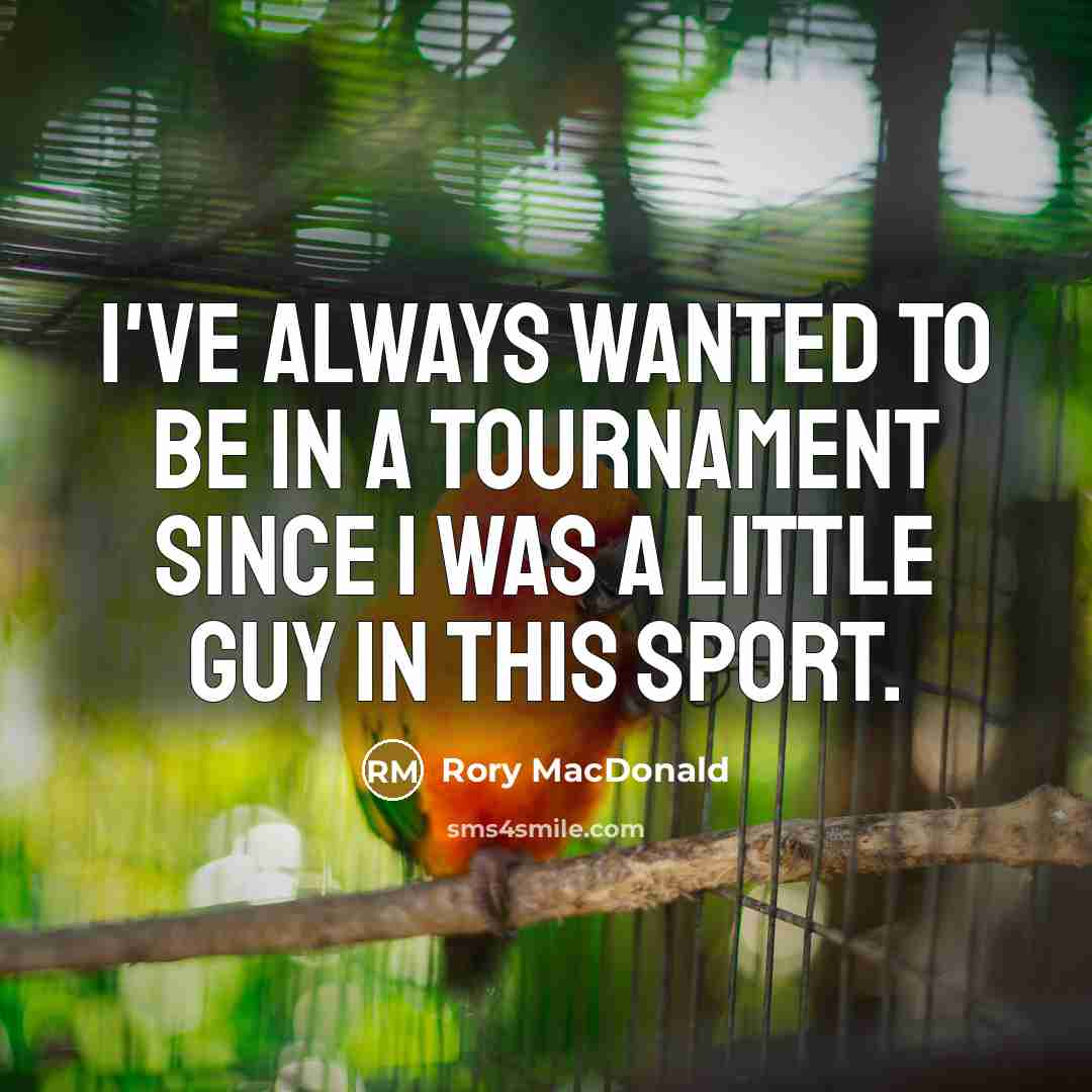 “I've always wanted to be in a tournament since I…” quote by Rory MacDonald