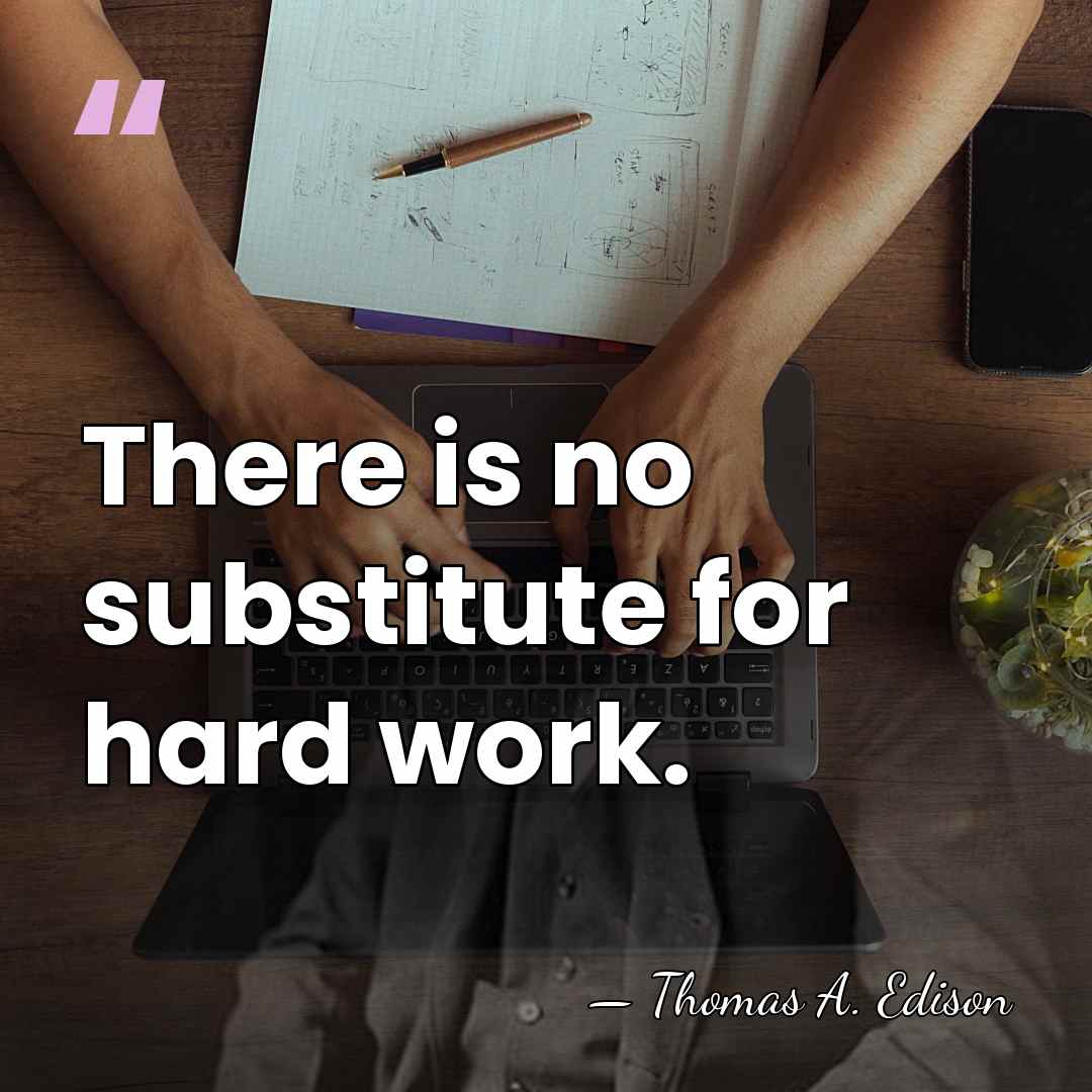 There is no substitute for hard work. - Thomas Edison
