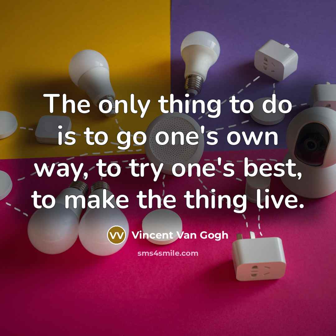 “The only thing to do is to go one's own…” quote by Vincent Van Gogh