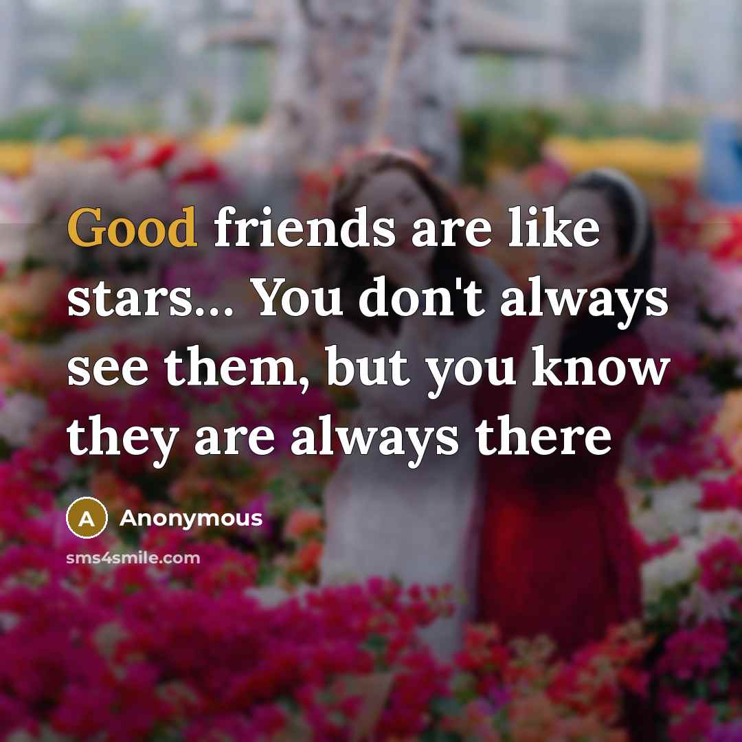 “Good friends are like stars.... You don't always see them,…” quote by Anonymous