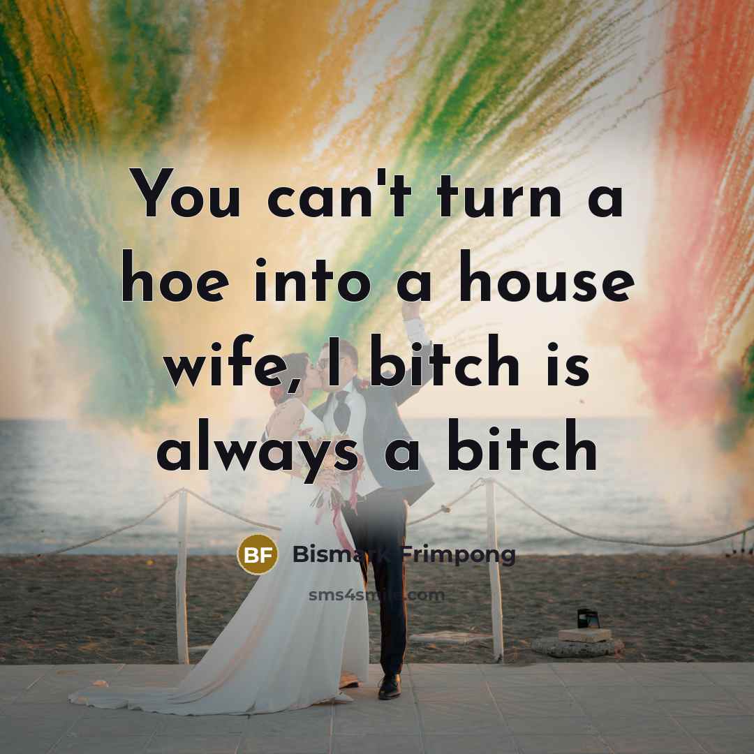 “You can't turn a hoe into a house wife, I…” quote by Bismark Frimpong