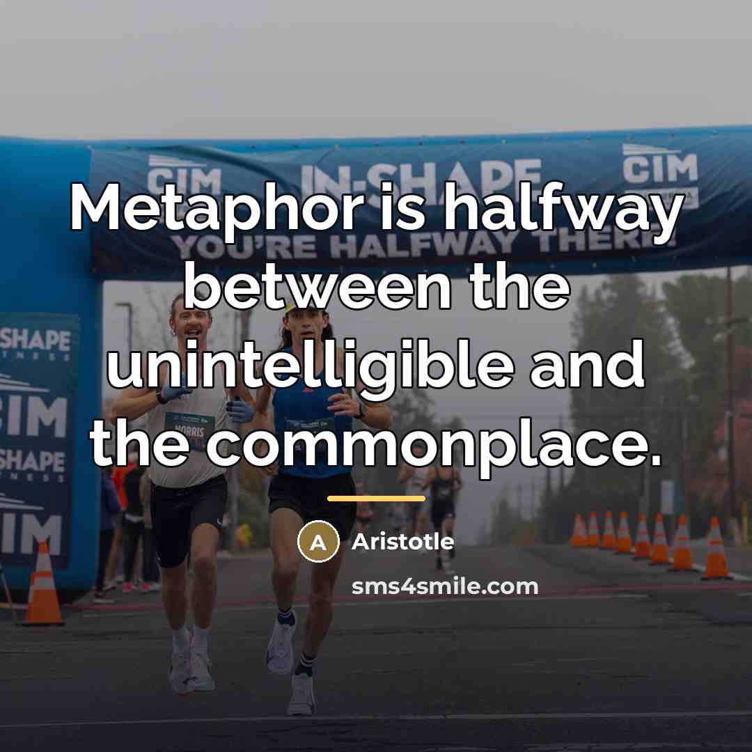 “Metaphor is halfway between the unintelligible and the commonplace.…” quote by Aristotle