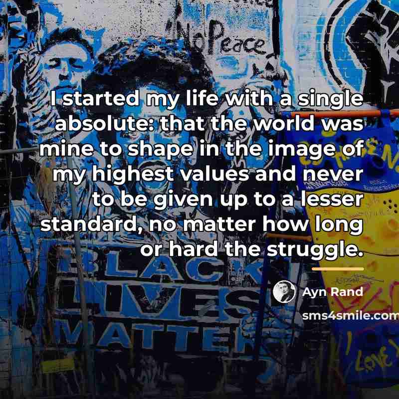 “I started my life with a single absolute: that the…” quote by Ayn Rand