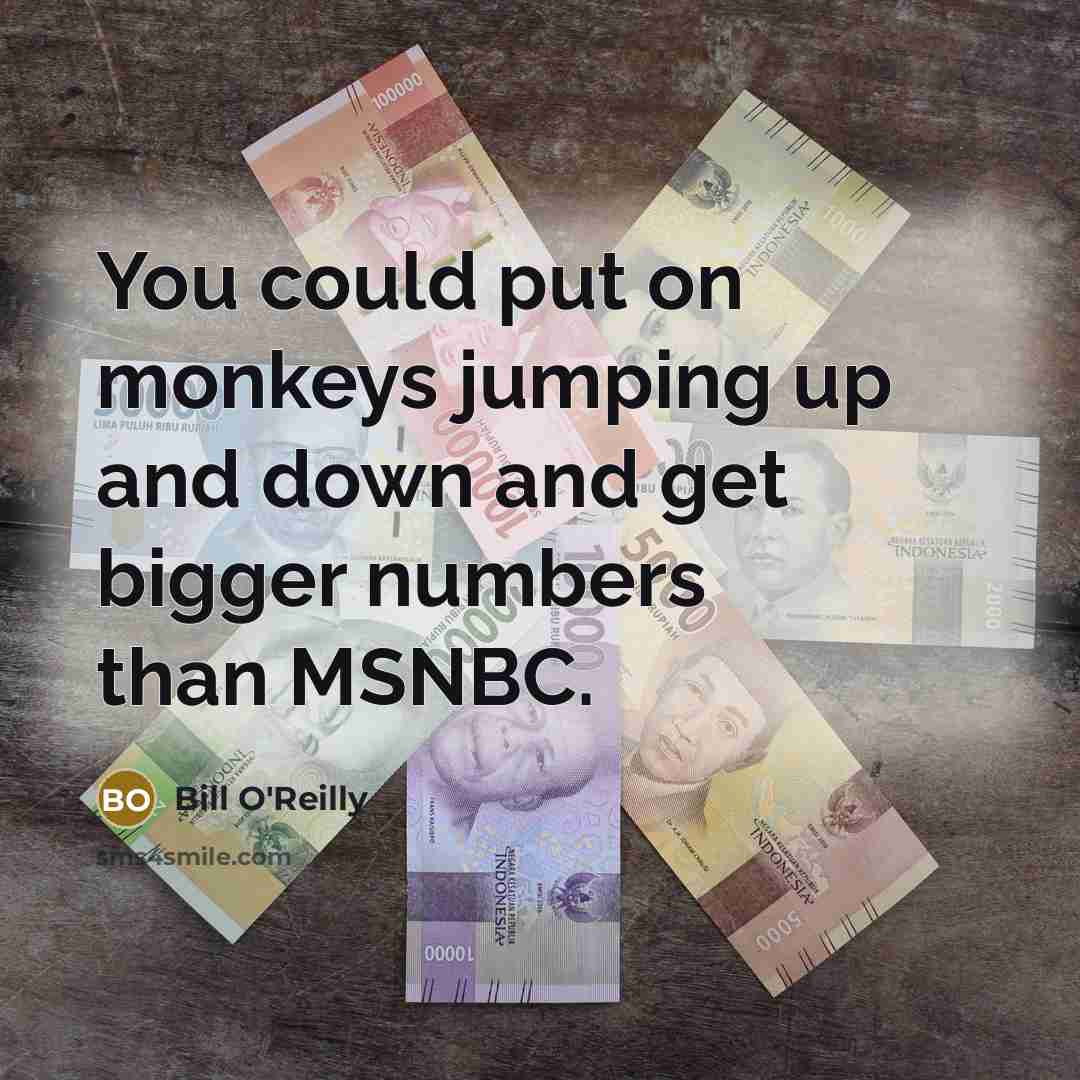 “You could put on monkeys jumping up and down and…” quote by Bill O'Reilly