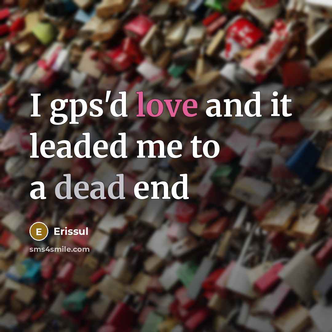 “I gps'd love and it leaded me to a dead end” quote by Erissul