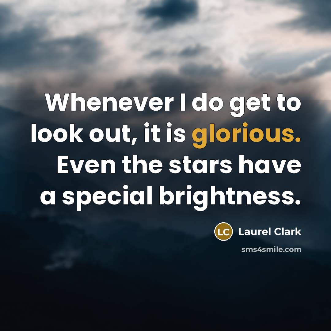 “Whenever I do get to look out, it is glorious.…” quote by Laurel Clark