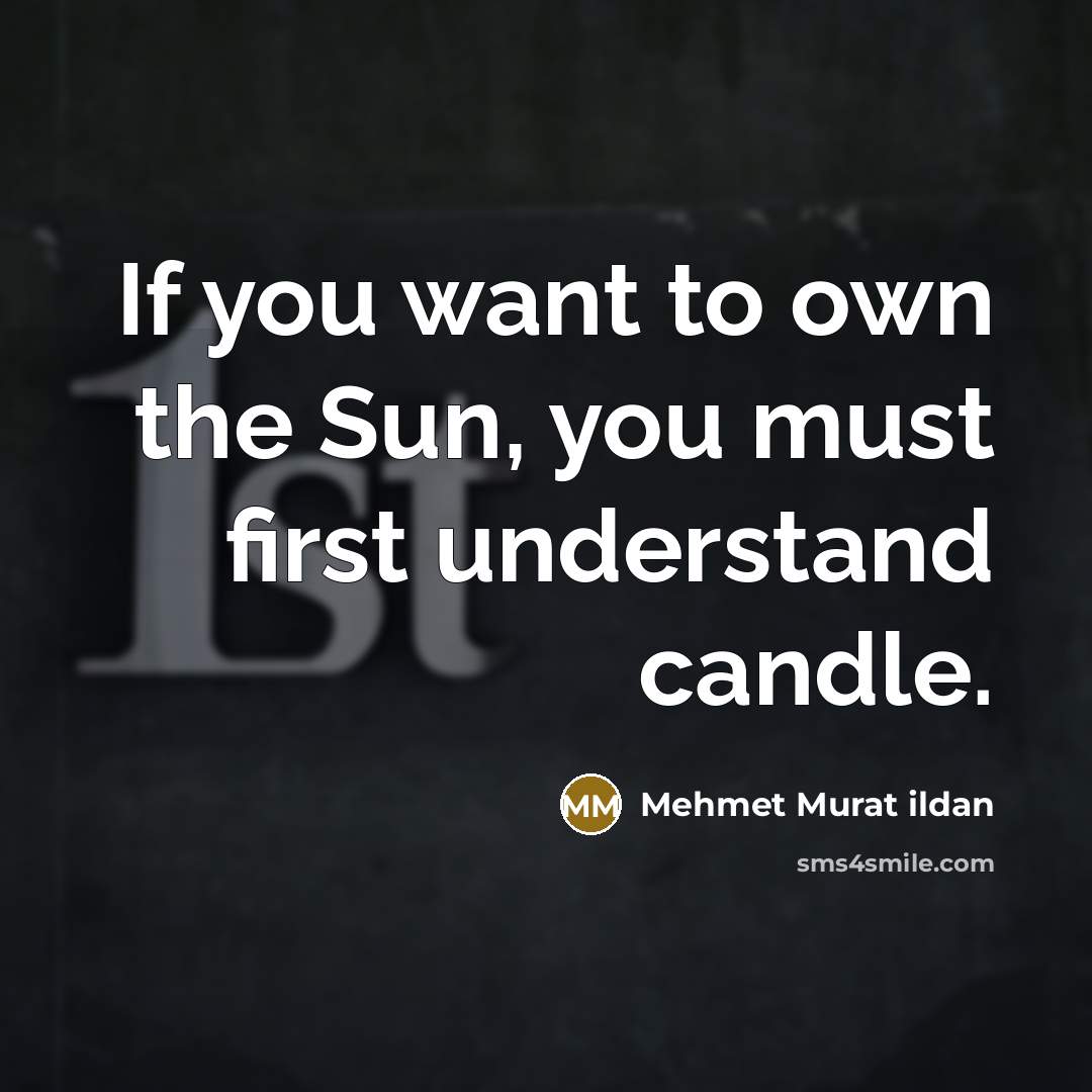 “If you want to own the Sun, you must first…” quote by Mehmet Murat Ildan