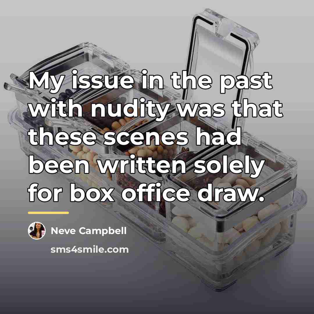 “My issue in the past with nudity was that these…” quote by Neve Campbell
