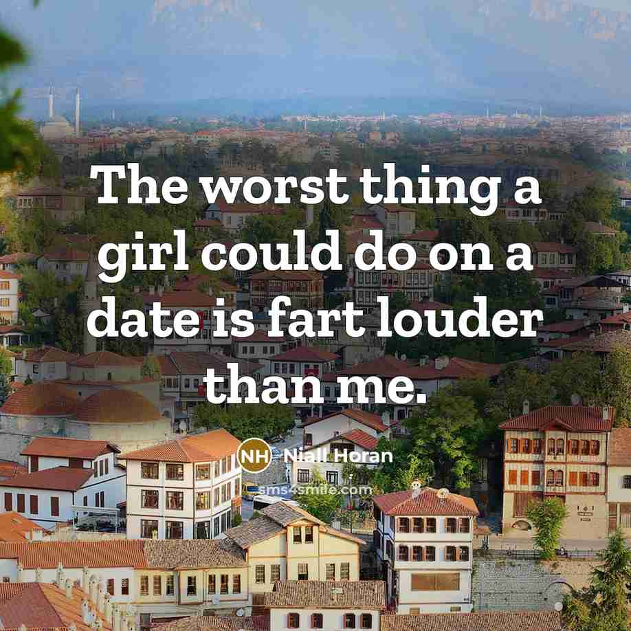 “The worst thing a girl could do on a date is fart louder than me.” quote by Niall Horan
