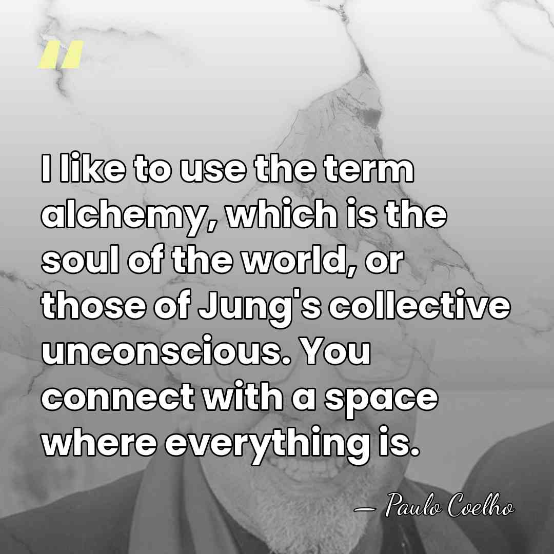 I like to use the term alchemy, which is the soul of&hellip; - Paulo Coelho