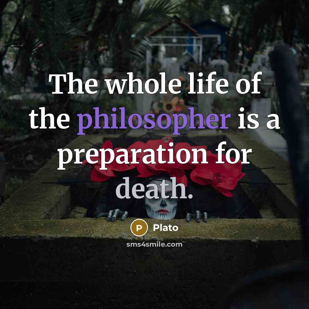 “The whole life of the philosopher is a preparation for…” quote by Plato