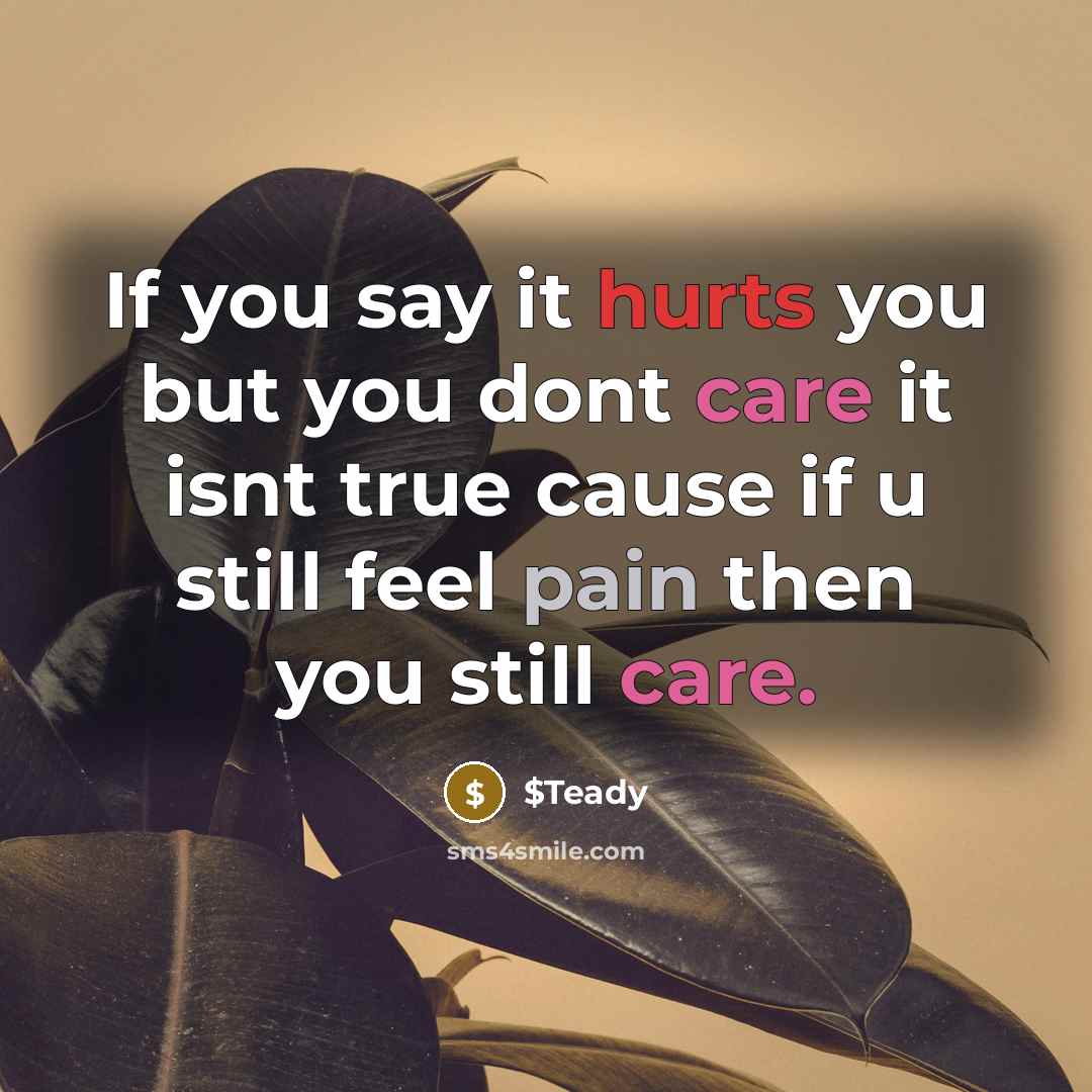 “If you say it hurts you but you dont care…” quote by $Teady