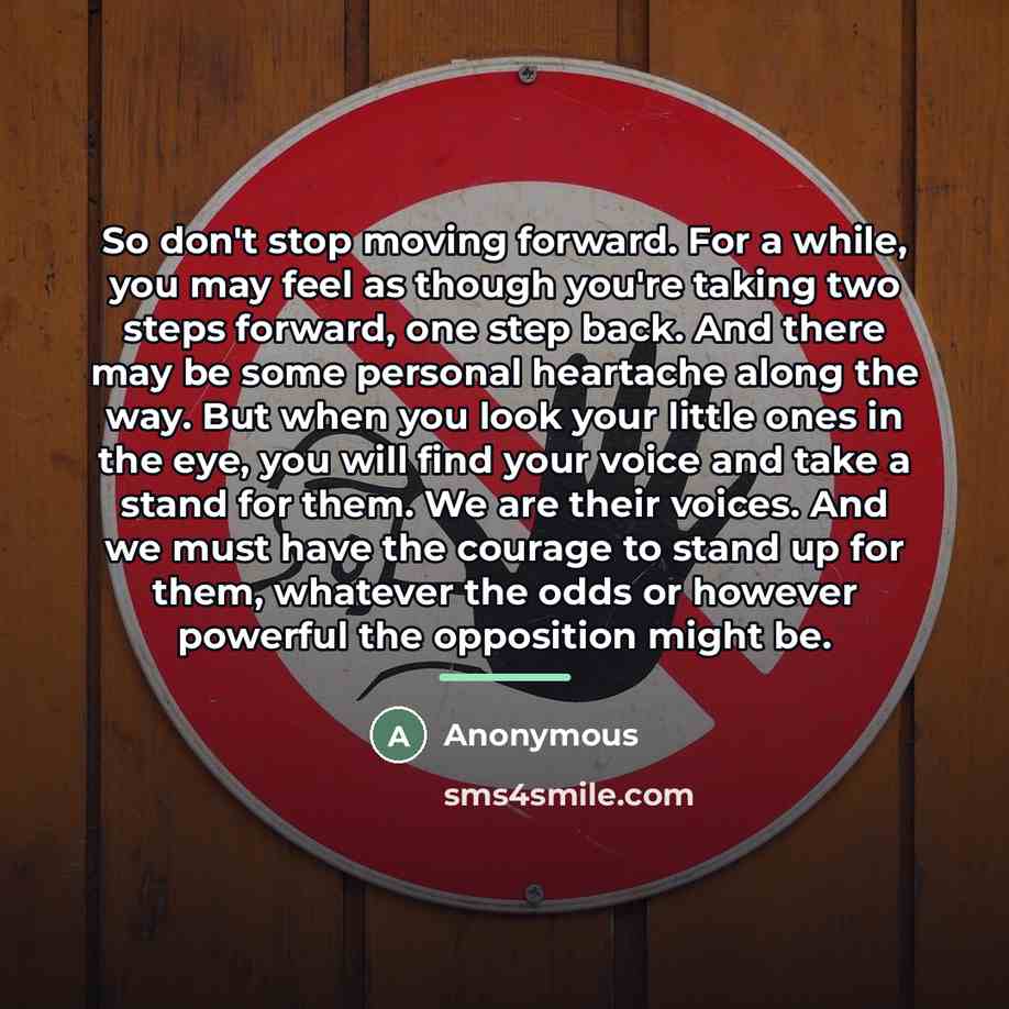 “So don't stop moving forward. For a while, you may…” quote by Robyn O'Brien