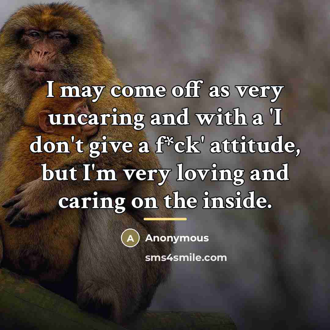 “I may come off as very uncaring and with a…” quote by Anonymous