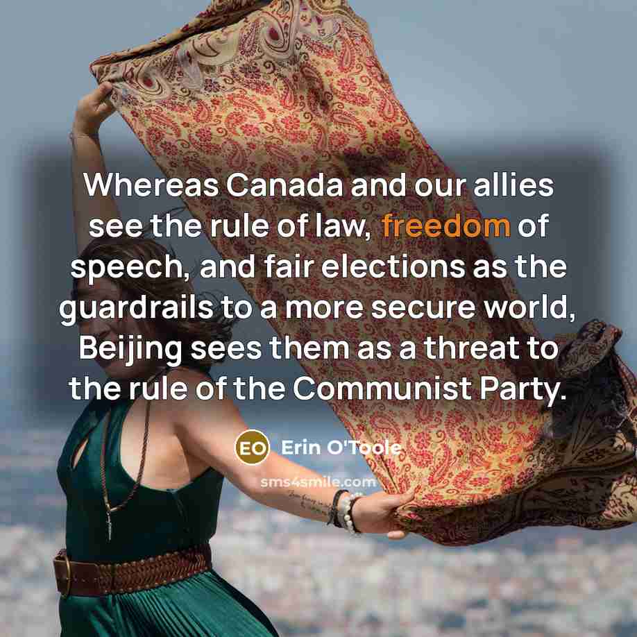 “Whereas Canada and our allies see the rule of law,…” quote by Erin O'Toole