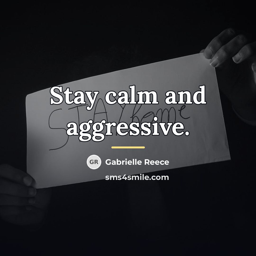 “Stay calm and aggressive.…” quote by Gabrielle Reece