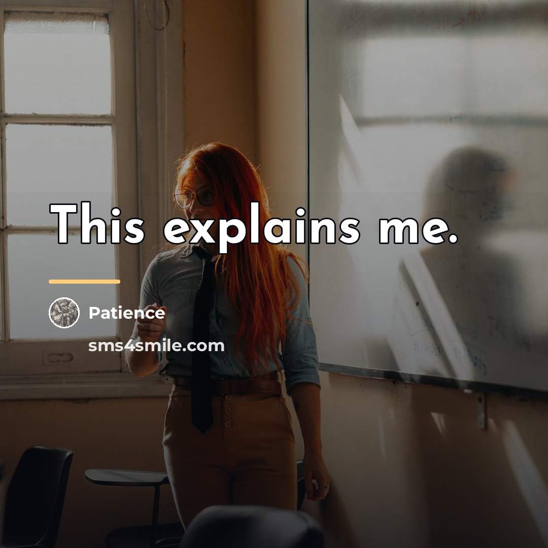 “This explains me.…” quote by Patience