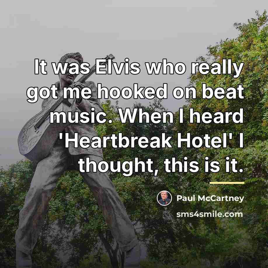 “It was Elvis who really got me hooked on beat…” quote by Paul McCartney