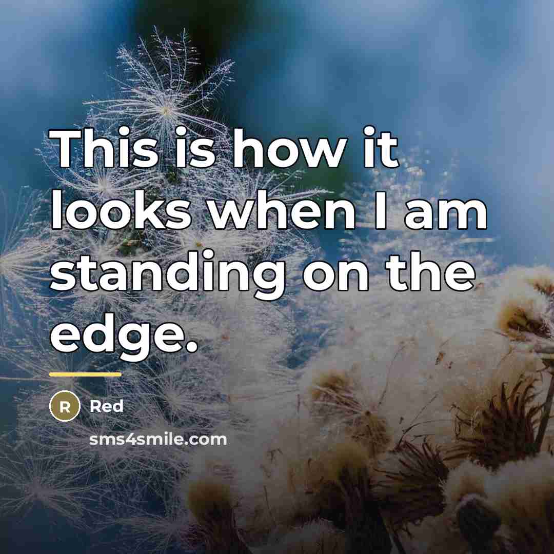 “This is how it looks when I am standing on…” quote by Red