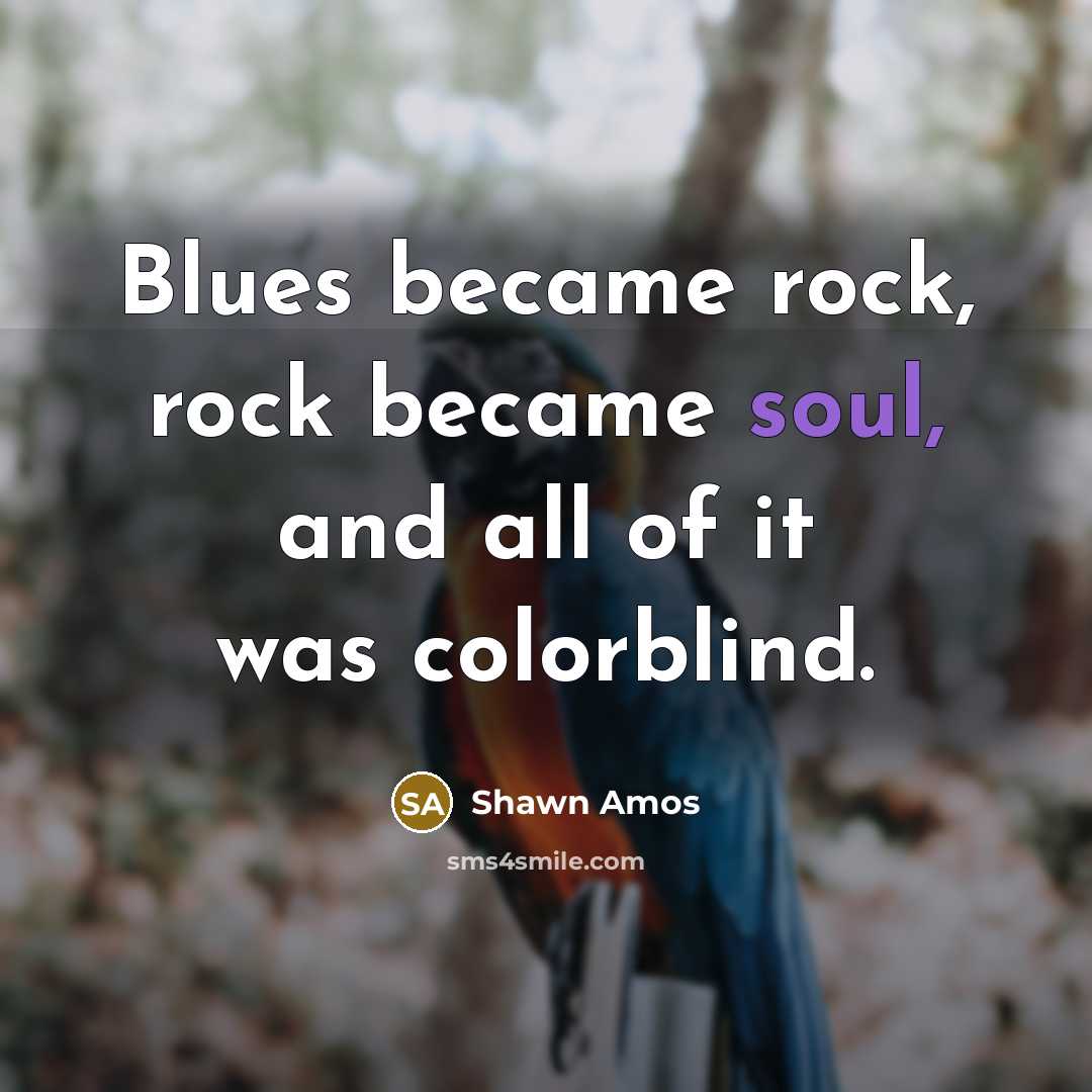 “Blues became rock, rock became soul, and all of it…” quote by Shawn Amos
