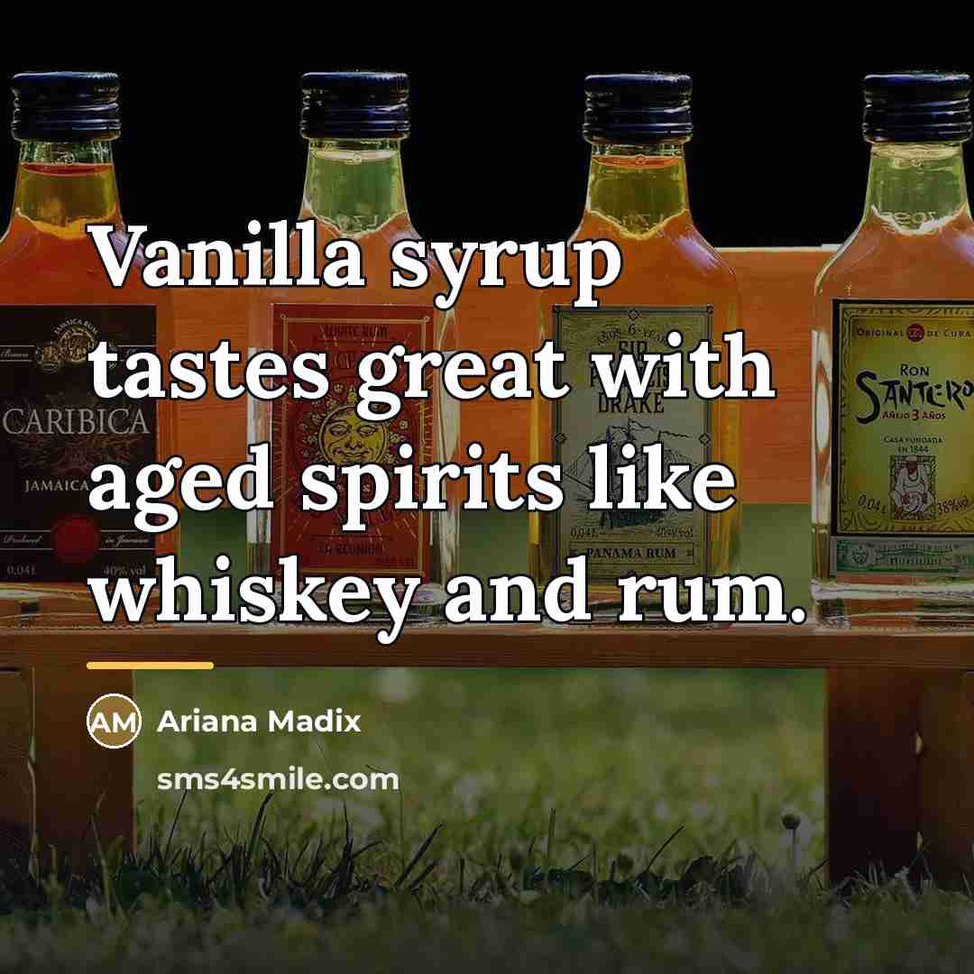 “Vanilla syrup tastes great with aged spirits like whiskey and…” quote by Ariana Madix