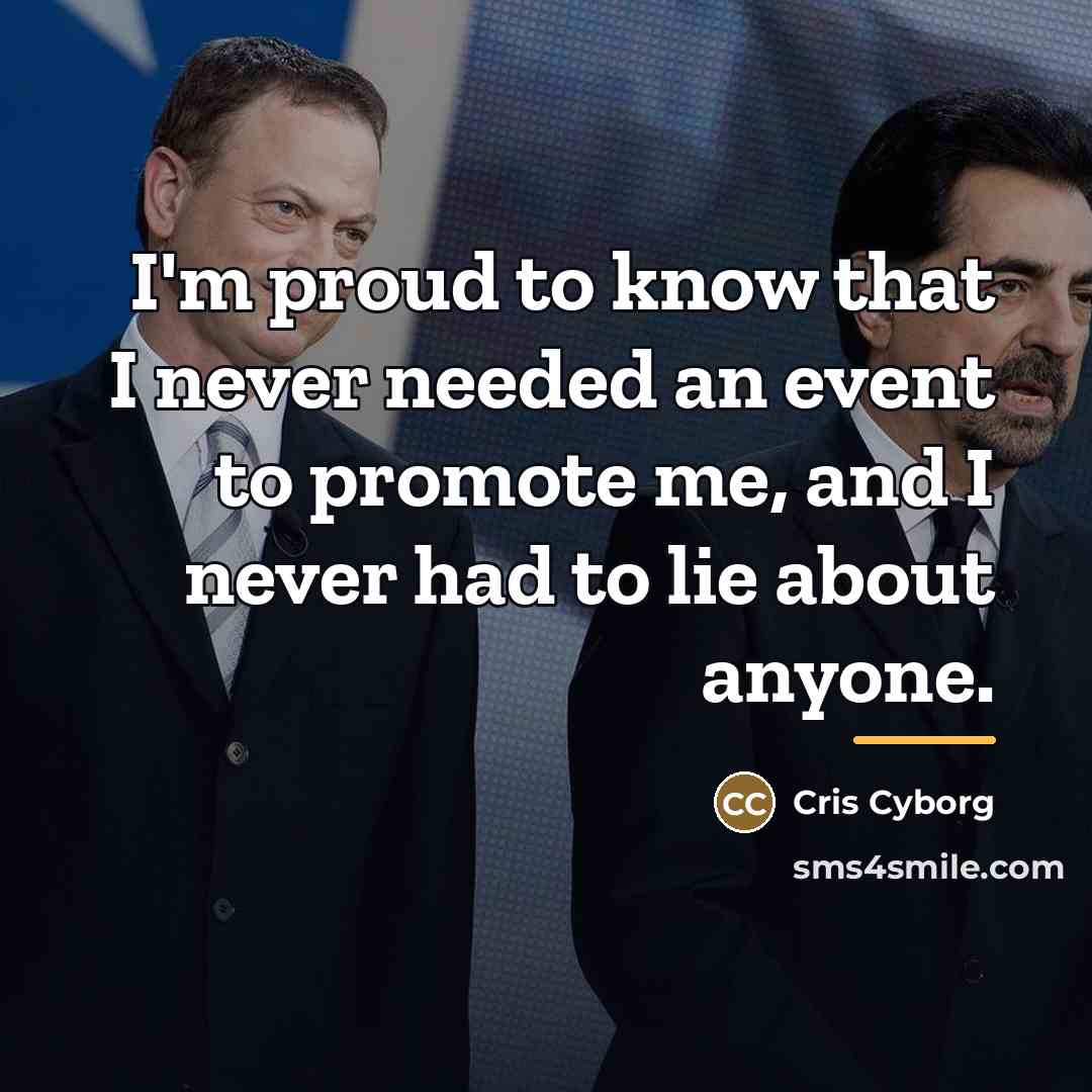 “I'm proud to know that I never needed an event…” quote by Cris Cyborg