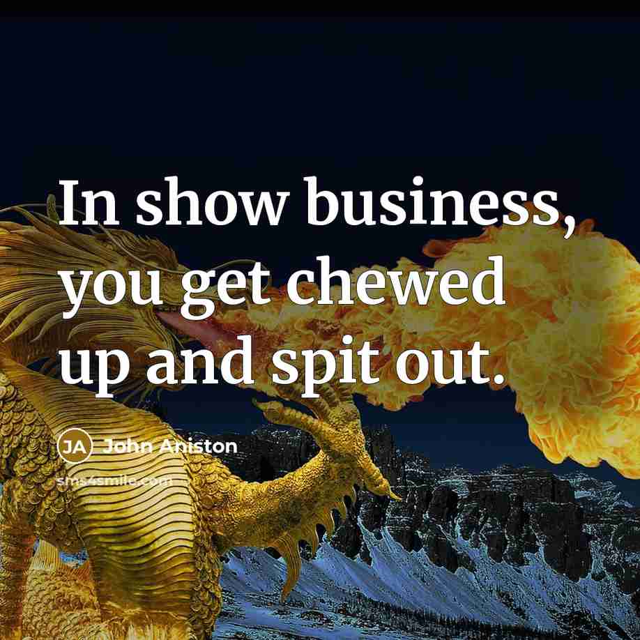“In show business, you get chewed up and spit out.…” quote by John Aniston