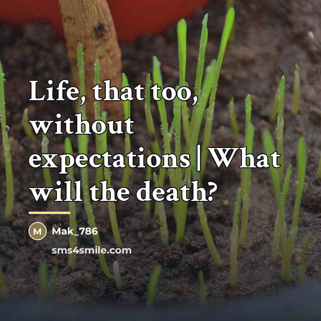“Life, that too, without expectations | What will the death?…” quote by Mak_786