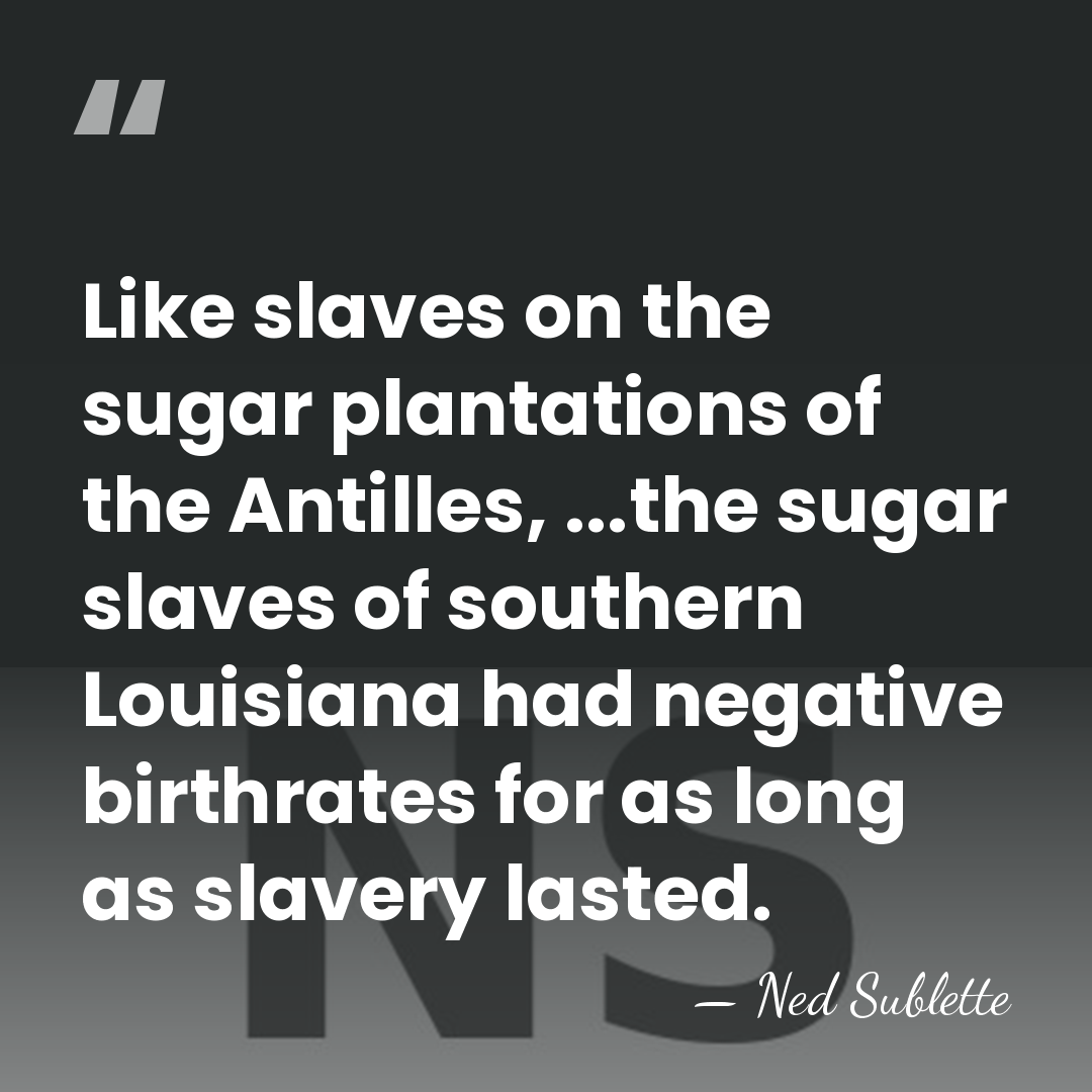 Like slaves on the sugar plantations of the Antilles, ...the sugar slaves&hellip; - Ned Sublette