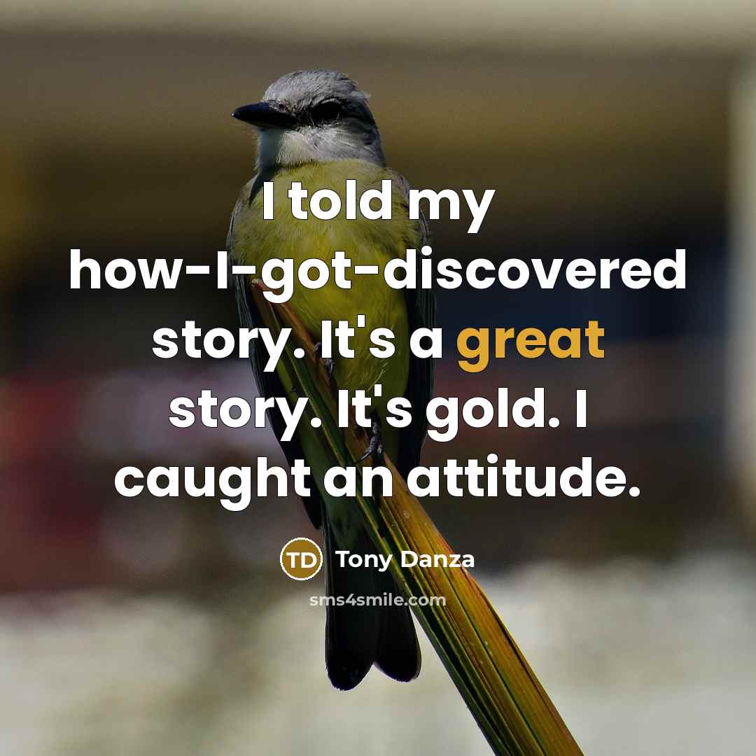 “I told my how-I-got-discovered story. It's a great story. It's…” quote by Tony Danza