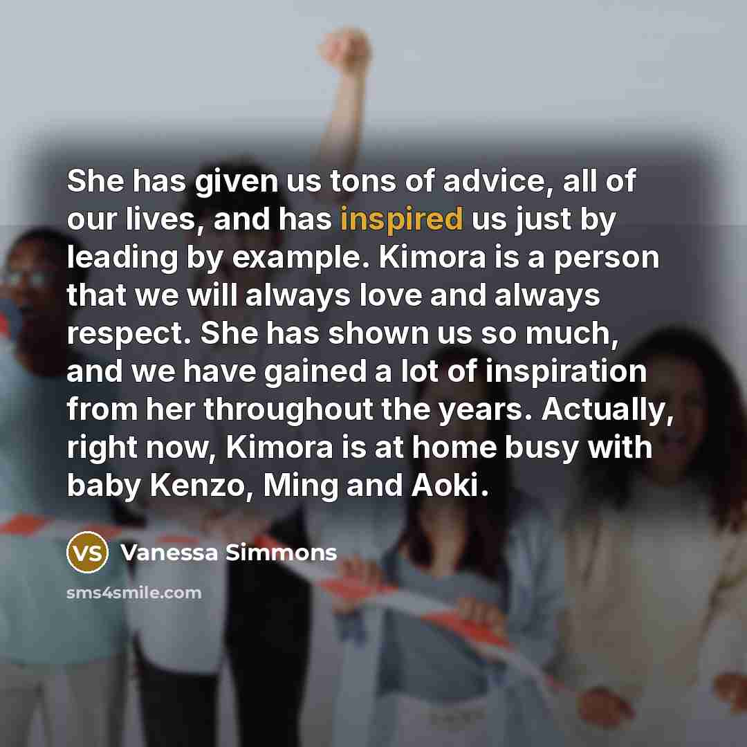 “She has given us tons of advice, all of our…” quote by Vanessa Simmons