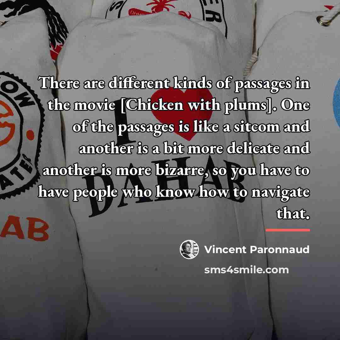 “There are different kinds of passages in the movie [Chicken…” quote by Vincent Paronnaud