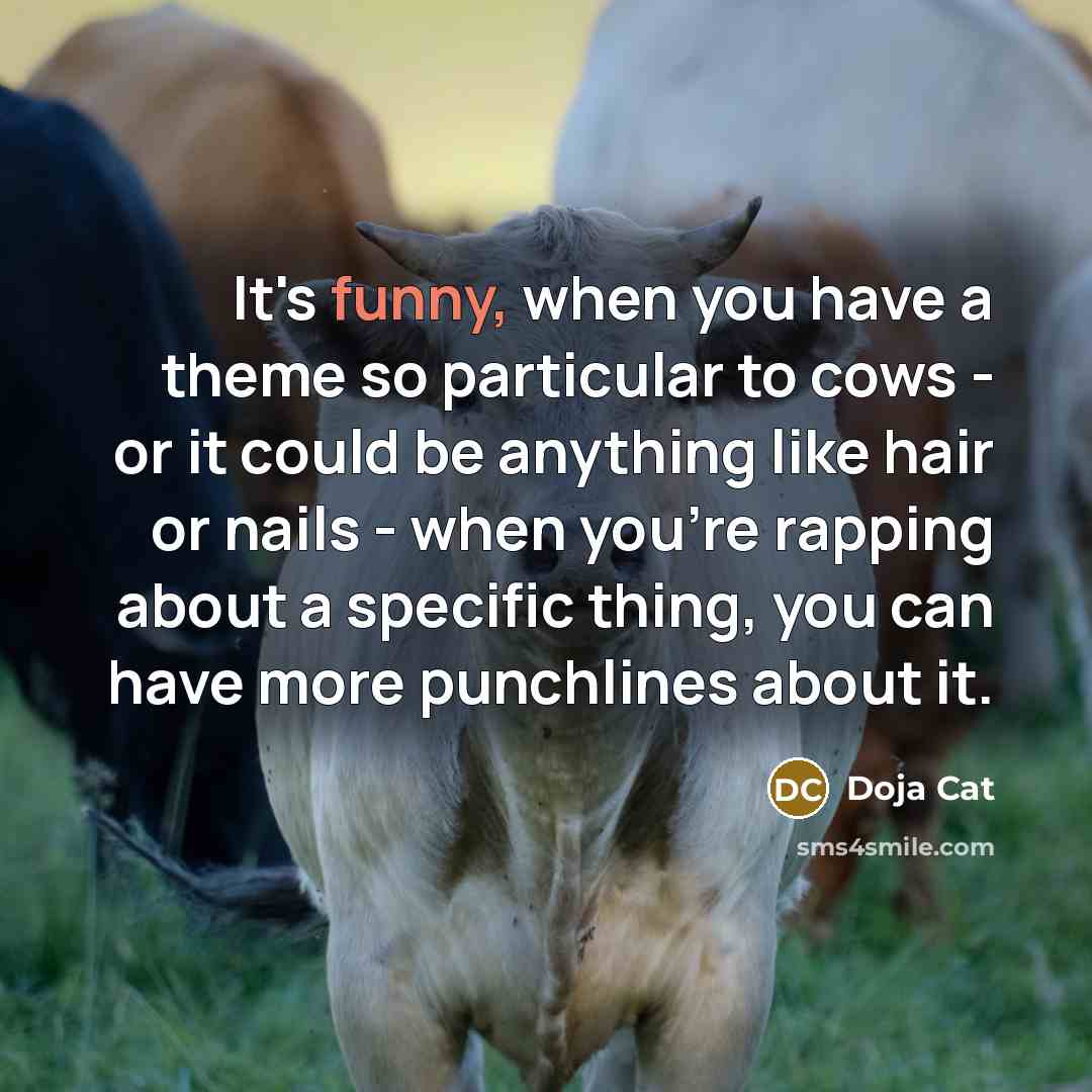 “It's funny, when you have a theme so particular to…” quote by Doja Cat