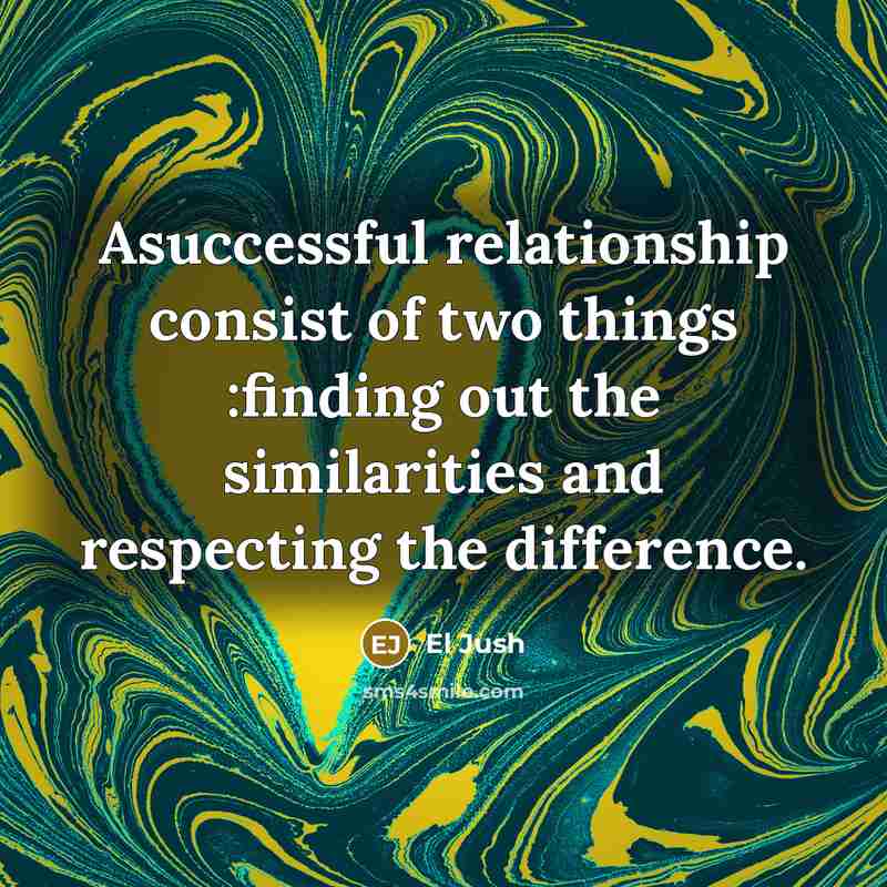 “Asuccessful relationship consist of two things :finding out the similarities…” quote by El Jush