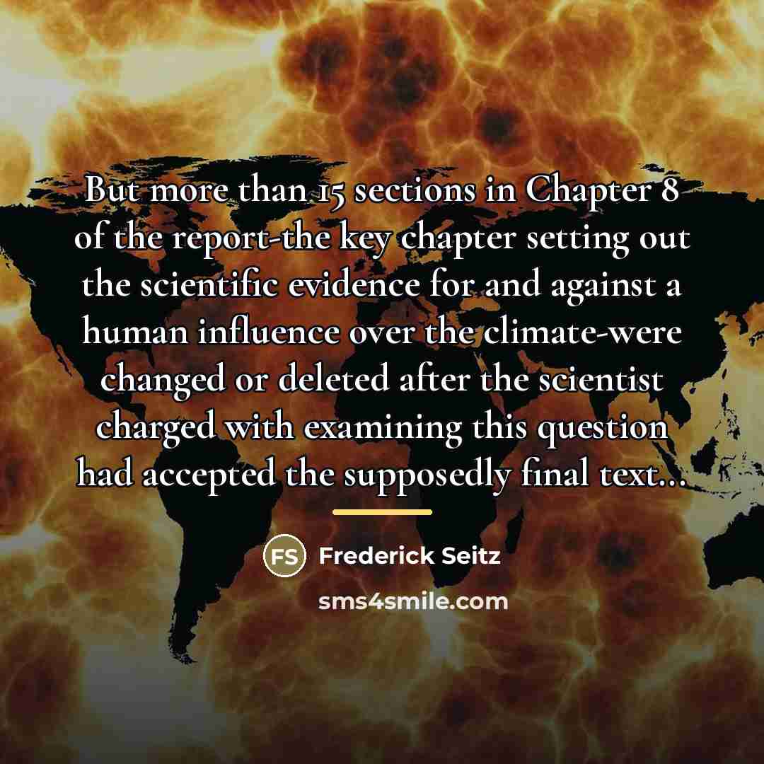 “But more than 15 sections in Chapter 8 of the…” quote by Frederick Seitz