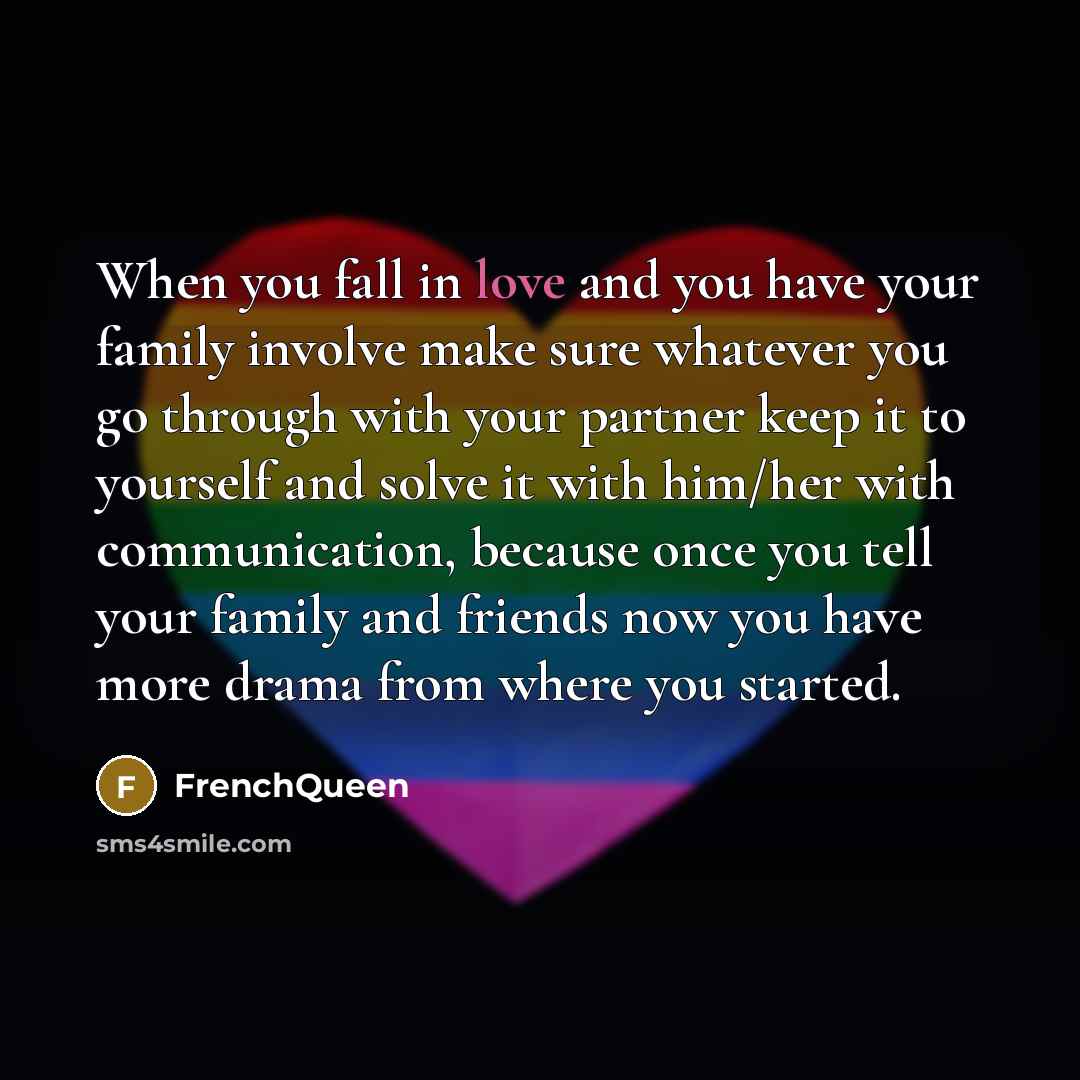 “When you fall in love and you have your family…” quote by Frenchqueen